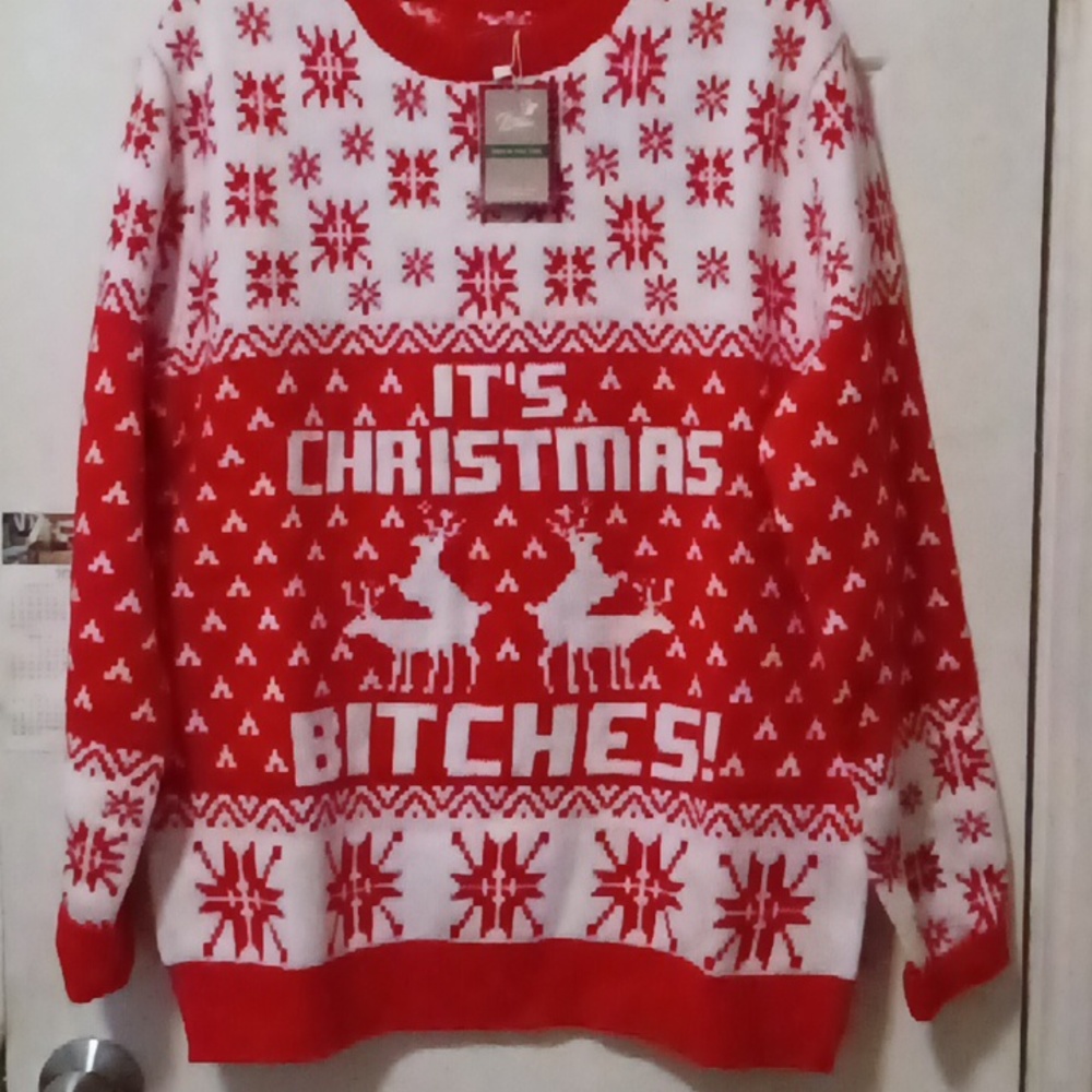 Ugly Christmas Sweater  sz.Med. Red